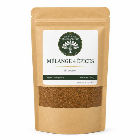 Sachet kraft refermable de 50 g — Mélange 4 épices de Madagascar