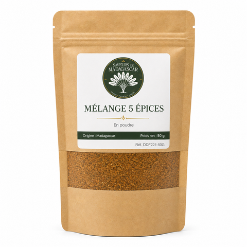 Sachet kraft refermable de 50 g — Mélange 5 épices de Madagascar