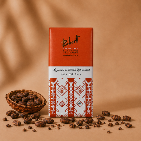 Tablette de chocolat noir 85% Mava — Chocolaterie Robert, cacao de Madagascar (75g)