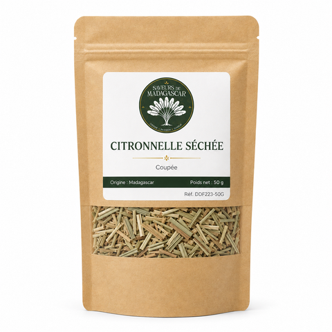 Sachet kraft refermable de 50 g — Citronnelle séchée de Madagascar