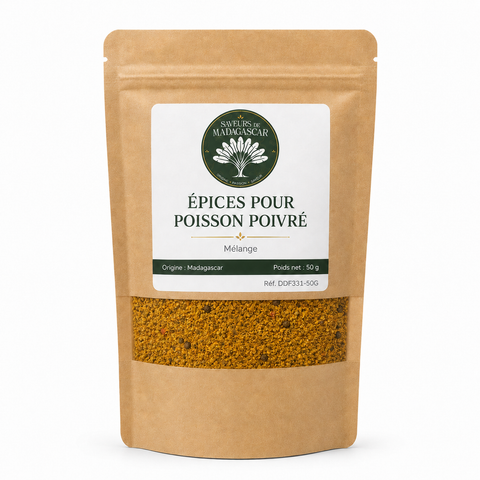 Sachet kraft refermable de 50 g — Épices pour poisson poivré de Madagascar