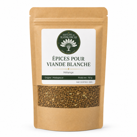 Sachet kraft refermable de 50 g — Épices pour viande blanche de Madagascar