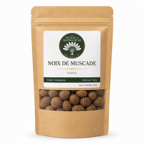 Sachet kraft refermable de 50 g — Noix de muscade de Madagascar