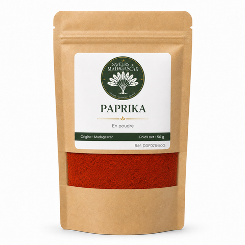 Sachet kraft refermable de 50 g — Paprika de Madagascar