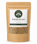 Sachet kraft refermable de 50 g — Poivre blanc de Madagascar en grains