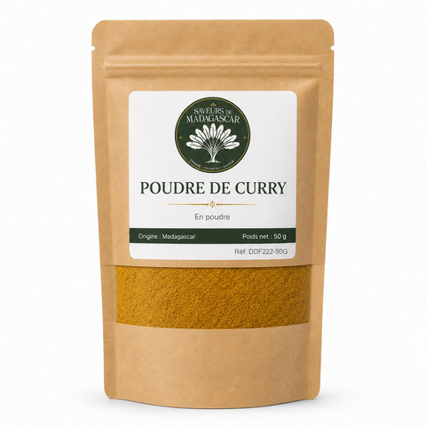 Sachet kraft refermable de 50 g — Poudre de curry de Madagascar